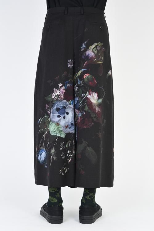 LAD MUSICIAN [ラッドミュージシャン] WOOL GABARDINE INKJET FLOWER OIL PAINTING WIDE  PANTS ＜ウールギャバ フラワーワイドパンツ(花柄)＞ 2219-573 ベーシックカラー