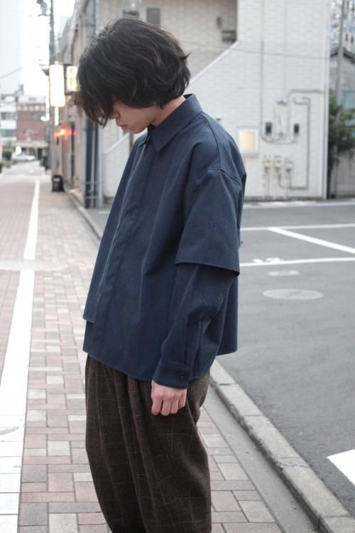 JieDa ジエダ ◇GABARDINE FLAP SHIRT シャツ BLUE jieda