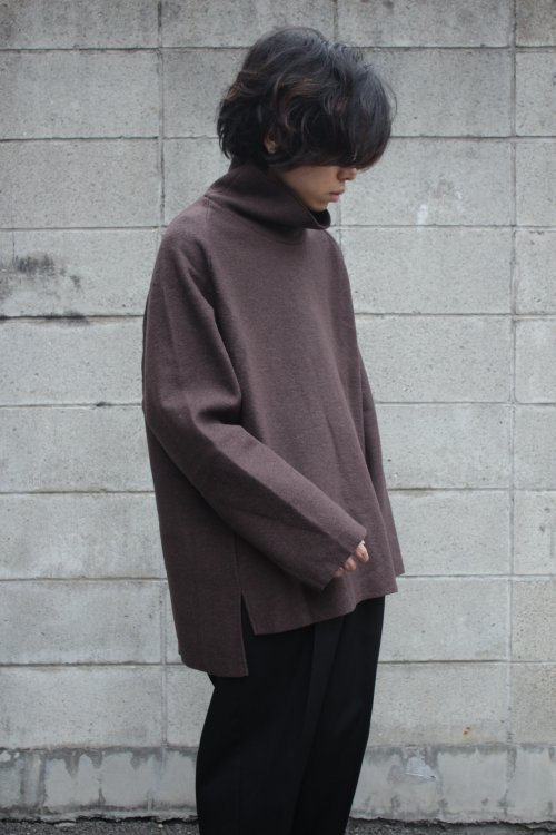 VOAAOV [ヴォアーブ] WOOL RING YARN COMPRESSED TURTLE KNIT ＜ウールタートルネックニット＞ 2020AW  VOHN-E101 ブラウン