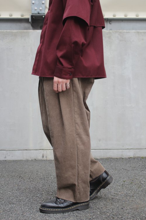 VOAAOV [ヴォアーブ] washing corduroy wide pants ＜ウォッシュコーデュロイ2タックワイドパンツ＞ 2020AW  VOPT-E72 グレーベージュ