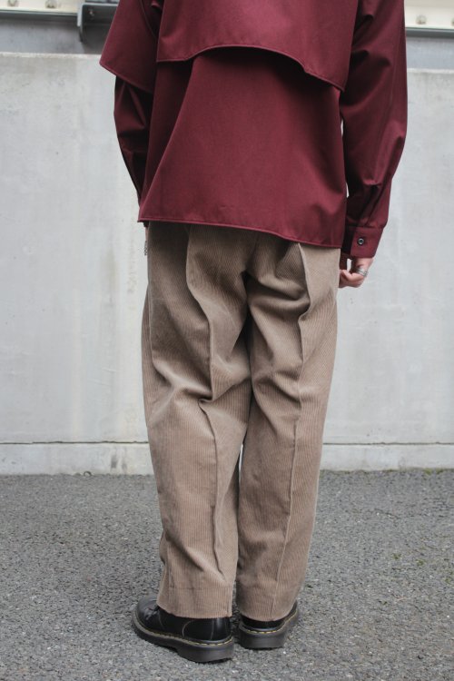 VOAAOV [ヴォアーブ] washing corduroy wide pants ＜ウォッシュコーデュロイ2タックワイドパンツ＞ 2020AW  VOPT-E72 グレーベージュ