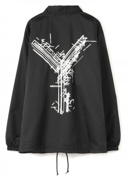 Ground Y Yohji Yamamoto [グラウンドワイ ヨウジヤマモト] Random Logo Nylon Coach Jacket  ＜ランダムロゴナイロンコーチジャケット＞ GR-J50-950 ブラック