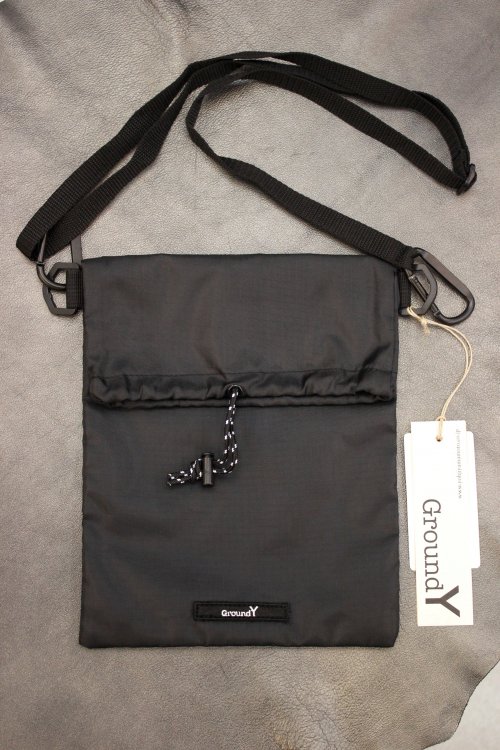 Ground Y Yohji Yamamoto [グラウンドワイ ヨウジヤマモト] Drawstring Pouch Shoulder Bag S  ＜ショルダーバッグ＞ GR-I03-901 ブラック
