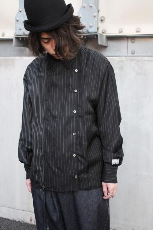 JieDa [ジエダ] 2WAY ZIP & BUTTON SHIRT ＜2WAYストライプシャツ ...