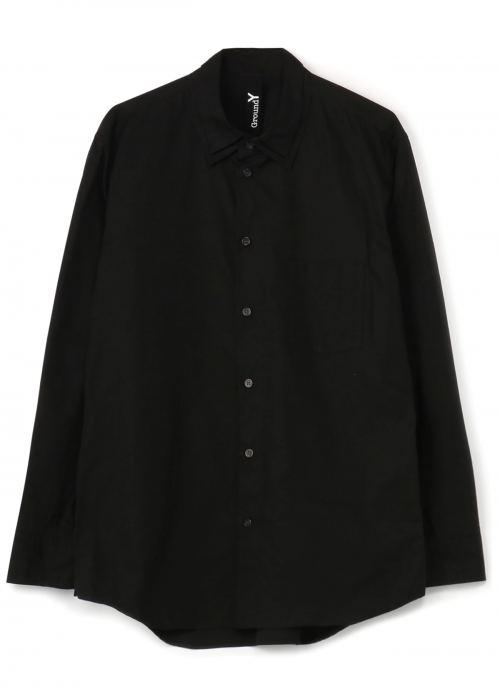 Ground Y Yohji Yamamoto [グラウンドワイ ヨウジヤマモト] cotton broad Double Collar Shirt  ＜コットンブロードダブルカラーシャツ＞ GA-B07-001 ブラック