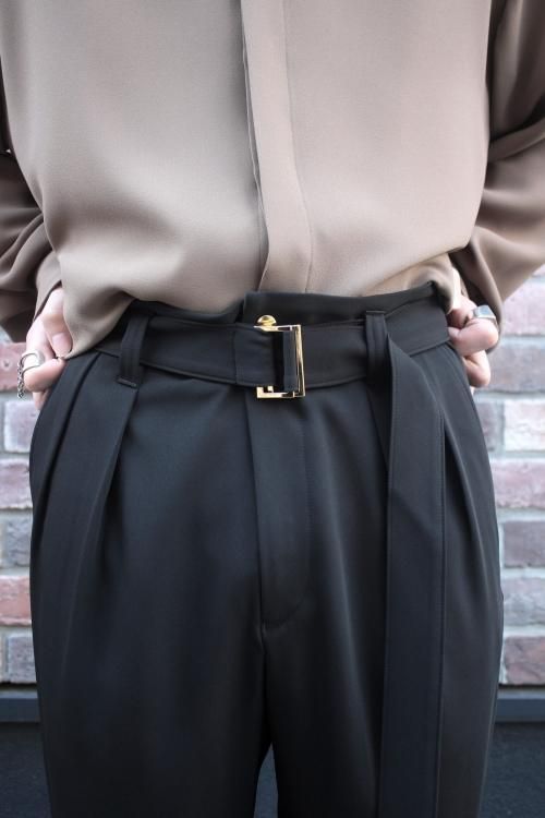 CULLNI [クルニ] Belt Tuck Slacks Pants ＜ベルトタックスラックス 