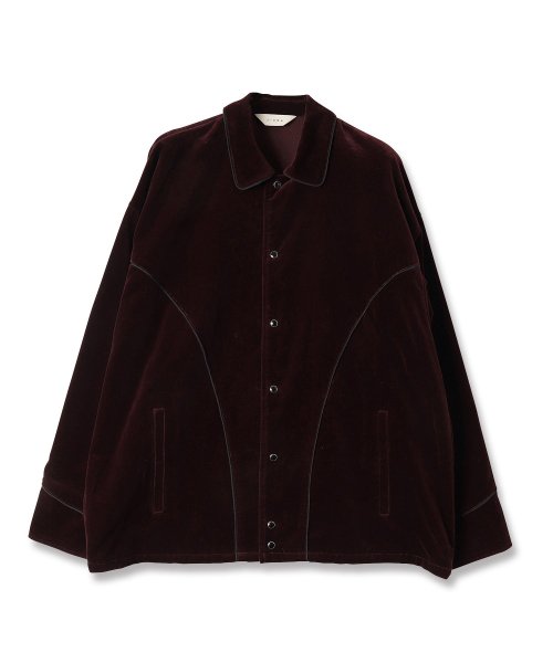 JieDa [ジエダ] VELVET PATCH WESTERN SHIRT JACKET ＜ベルベットパッチウエスタンシャツジャケット＞ ワインレッド