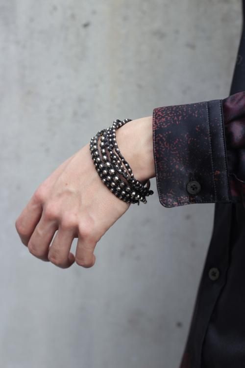 激レア【gunda】PYRITE・LEATHER BRACELET 純正公式 メンズ