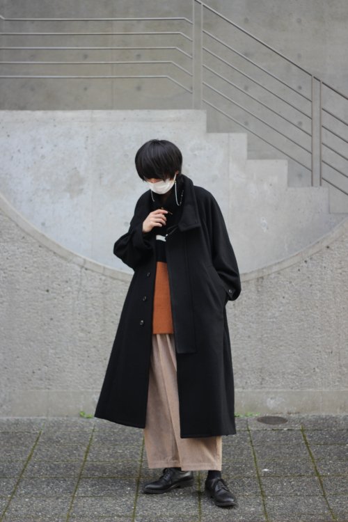 VOAAOV [ヴォアーブ] Yabure Oil Cut Wool Stand Coat ＜オイル ...