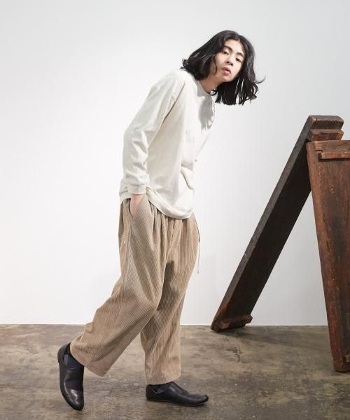 ドゥルカマラ dulcamara 太畝コーデュロイ切替パンツ Dulcamara [ドゥルカマラ] CORDUROY TUCK WIDE PANTS