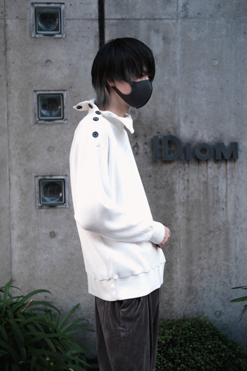 WIZZARD [ウィザード] BUTTON HI NECK WAFFLE CUTSEW ＜ボタン