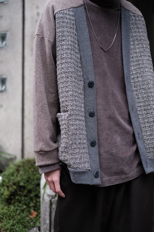 Dulcamara [ドゥルカマラ] CABLE CHECK BIG CARDIGAN ＜ケーブル