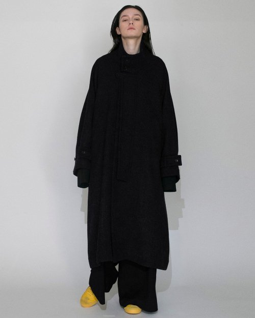 VOAAOV [ヴォアーブ] WOOL BEAVER STAND COLLAR LONG COAT ＜ウール