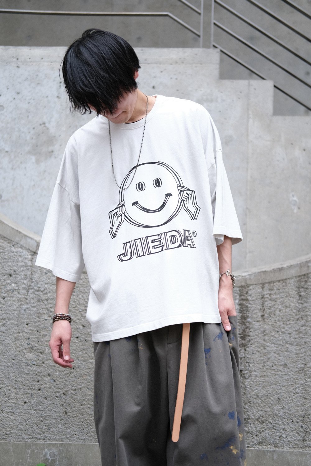 JieDa [ジエダ] SMILE OVERSIZED TEE ＜スマイルワイドTシャツ＞ Jie