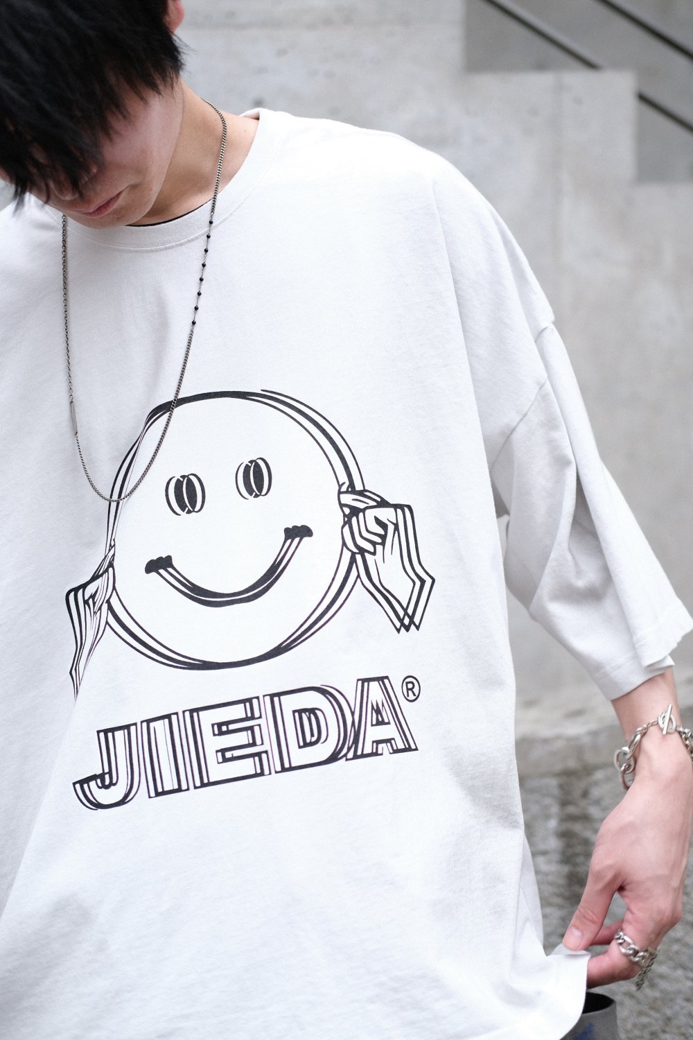 JieDa [ジエダ] SMILE OVERSIZED TEE ＜スマイルワイドTシャツ＞ Jie