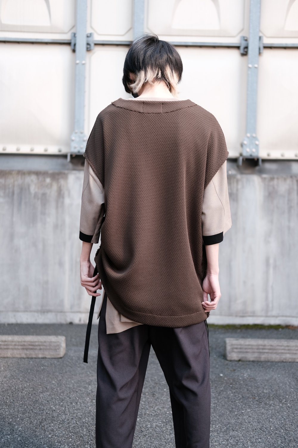 VOAAOV [ヴォアーブ] Honey Comb Quarter Gauge Vest ＜ガーゼベスト