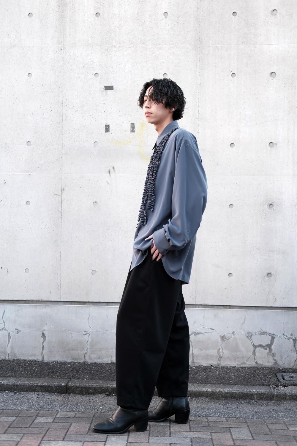 超目玉】 lad musician 23ss frill shirt フリルシャツ シャツ