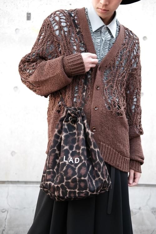 LAD MUSICIAN LEOPARDドローストリングBAG BROWN 新品メンズ