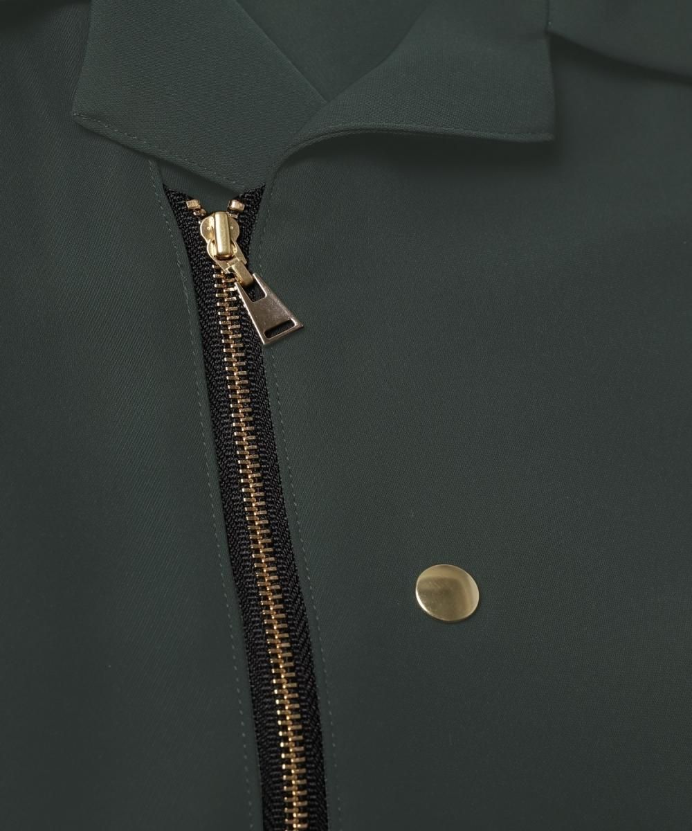 CULLNI [クルニ] Zip Front Open Collar Shirt ＜ジップフロント
