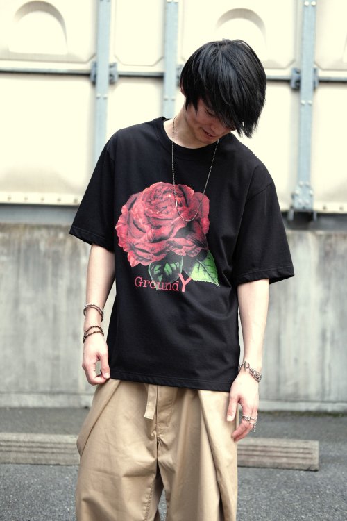 Ground Y [グラウンドワイ] Flower Print Tee Shirts ＜フラワーTシャツ/林大史/薔薇＞ GI-T61-041 2色展開