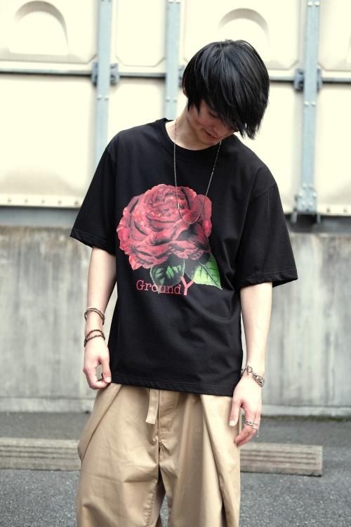 ヨウジヤマモト グランドワイ ground Y ビック Tシャツ 花 フラワー