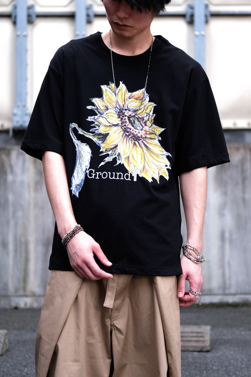 GROUND Y』グラウンドワイ (3) 和柄オープンカラーシャツ - agedor.ma