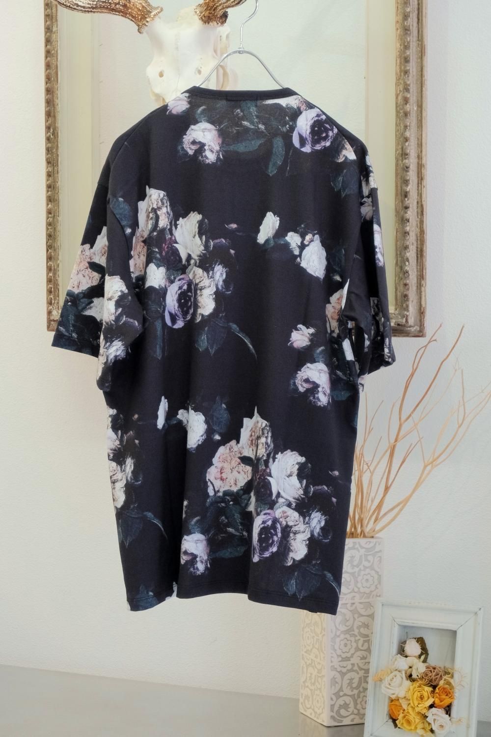 LAD MUSICIAN [ラッドミュージシャン] FLOWER BIG T-SHIRTS ＜フラワービッグTシャツ/花柄＞ 2323-716  ダークネイビー