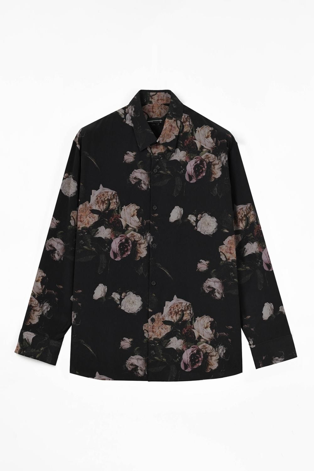 LAD MUSICIAN [ラッドミュージシャン] FLOWER BIG SHIRTS ＜フラワービッグシャツ/花柄＞ 2323-103 ブラック