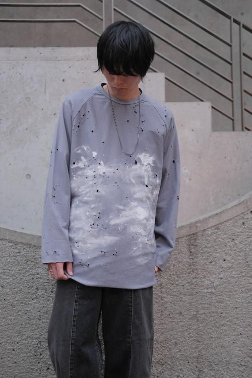 JieDa [ジエダ] PAINT OPAL BASEBALL TEE ＜ダメージカットソー＞ Jie-23W-CT02-B 2023AW 2色展開