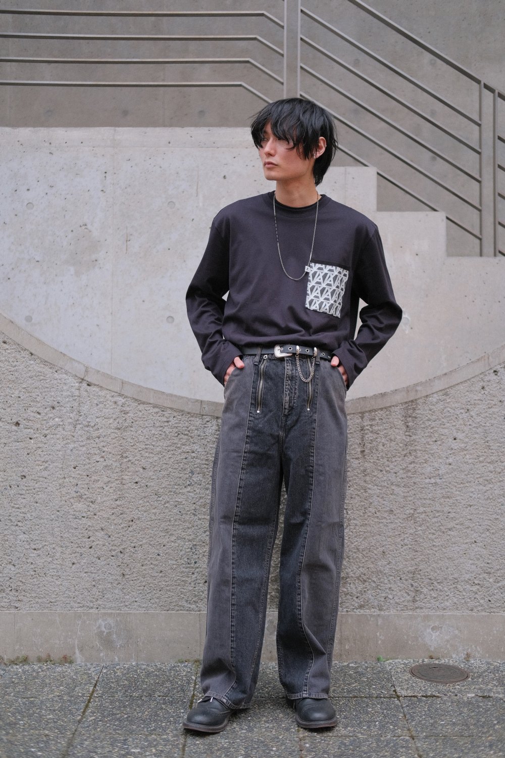 ANREALAGE [アンリアレイジ] PHOTOCHROMIC AZ POCKET LONG T-SHIRTS