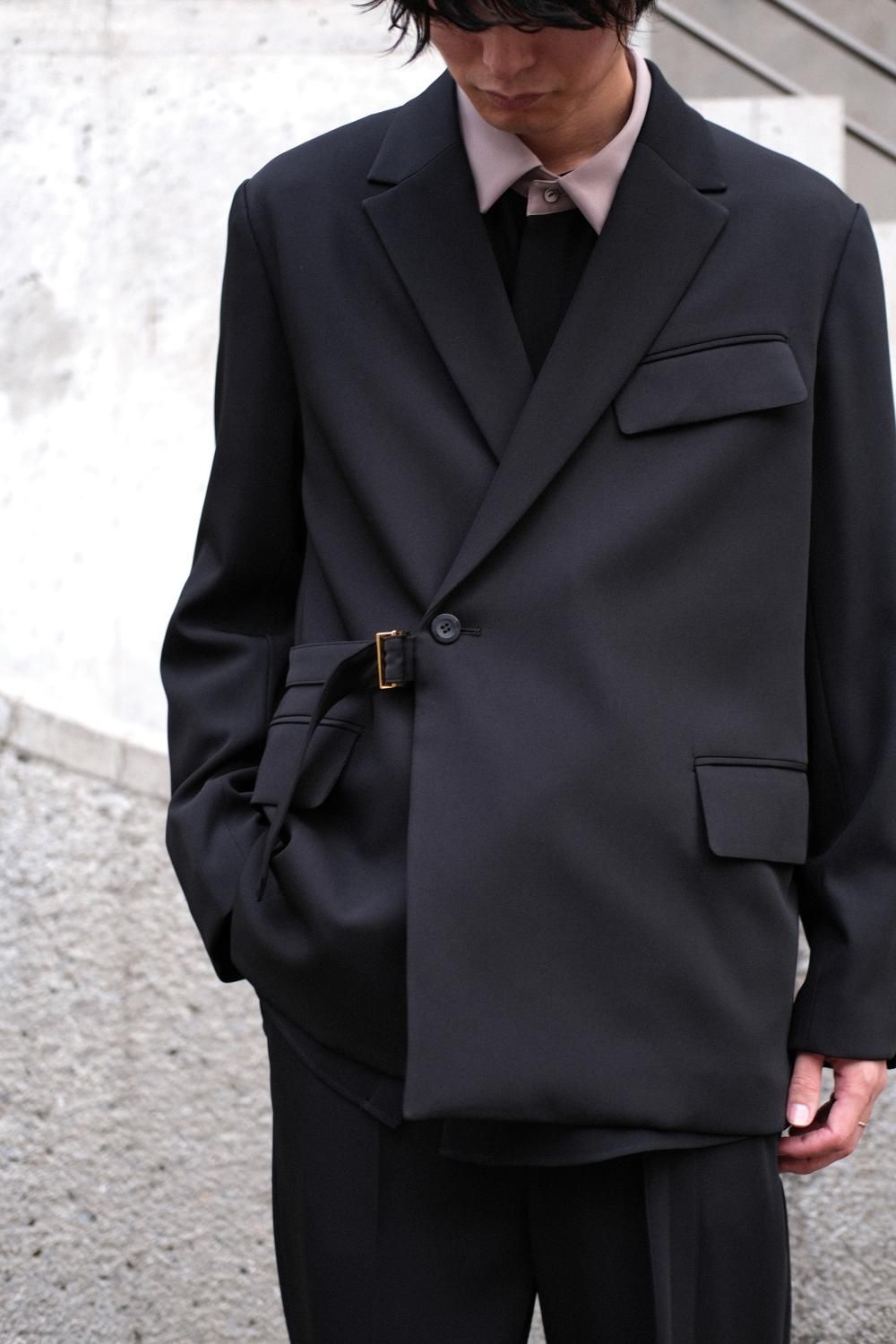 CULLNI [クルニ] Double Satin Tie Locken Jacket ＜ダブルサテンタイロッケンジャケット＞ 23-AW-027  2023秋冬 ブラック