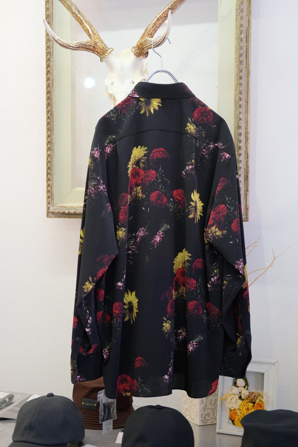 LAD MUSICIAN [ラッドミュージシャン] DECHINE FLOWER BIG SHIRT ＜デシンフラワービッグシャツ/花柄＞  2323-103 2023AW 2色展開