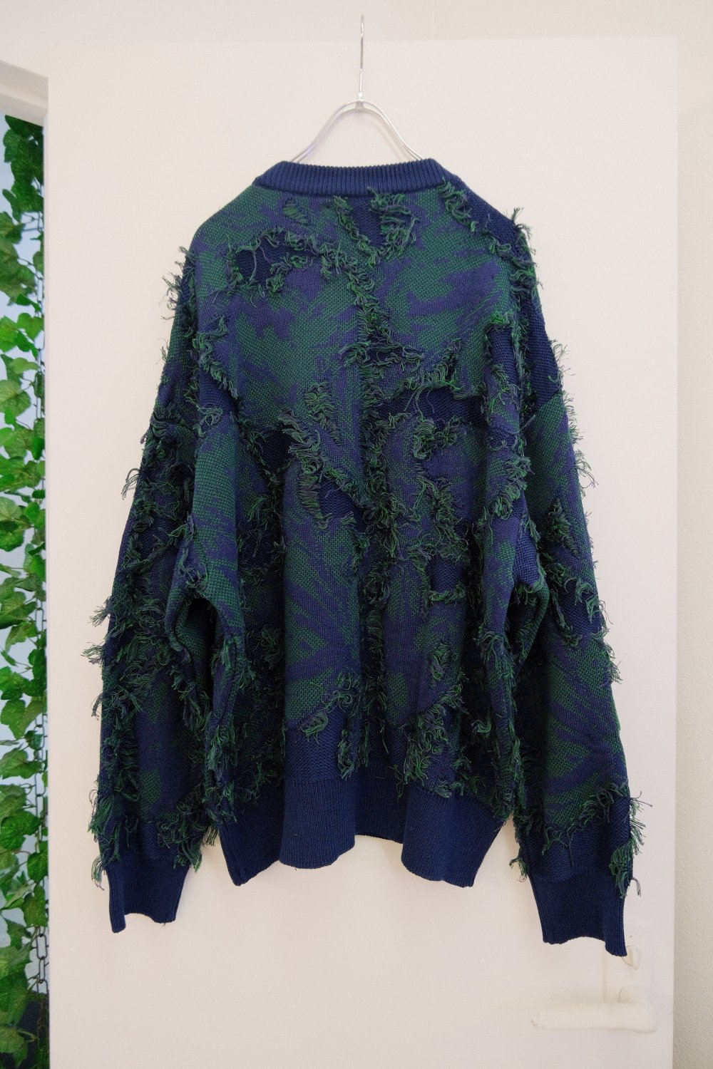 MAISON SPECIAL [メゾンスペシャル] Grunge Leaf Jacquard Knit