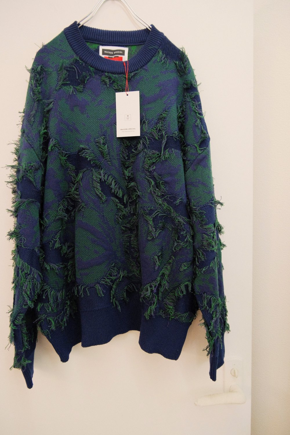 MAISON SPECIAL [メゾンスペシャル] Grunge Leaf Jacquard Knit 