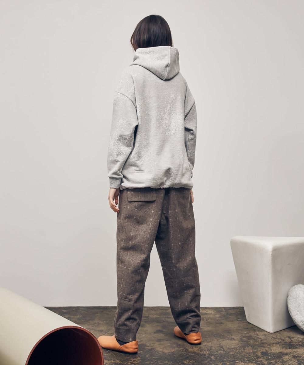 ファジーチェックイージースラックス - Charcoal Gray