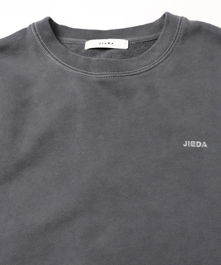 JieDa [ジエダ] OVERDYE EMBROIDERY SWEAT CREW ＜オーバーダイロゴスウェットプルオーバー＞ Jie-24S-CT13  2024春夏 BLACK