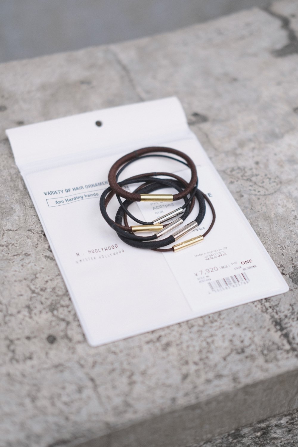 N.HOOLYWOOD [エヌハリウッド] HAIR RUBBER BRACELET ＜6連ブレスレット＞ AC01 2024SS/春夏  BLACK×BROWN