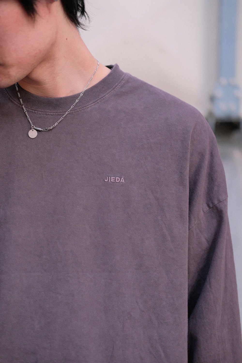 JieDa [ジエダ] OVERDYE EMBROIDERY L/S TEE SHIRT ＜ロゴ刺繍オーバー 