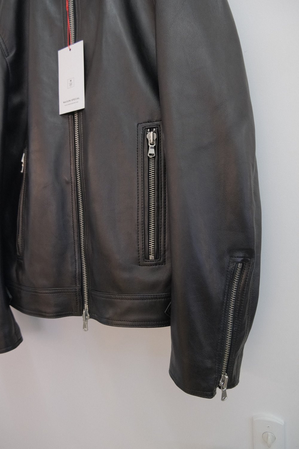 MAISON SPECIAL [メゾンスペシャル] Dress-Fit Sheep Leather Single Rider Jacket  ＜ドレスフィットシープレザーシングルライダースジャケット＞ 11241211502 2024SS/春夏 ブラック