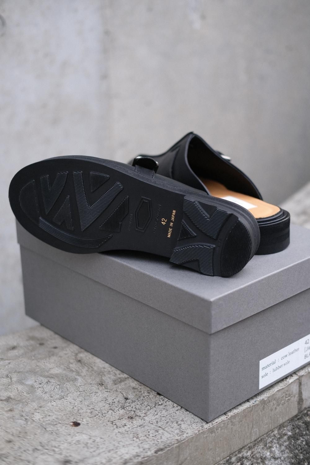 JieDa [ジエダ] レザーサンダル | ベルトミュールシューズ | ブラック