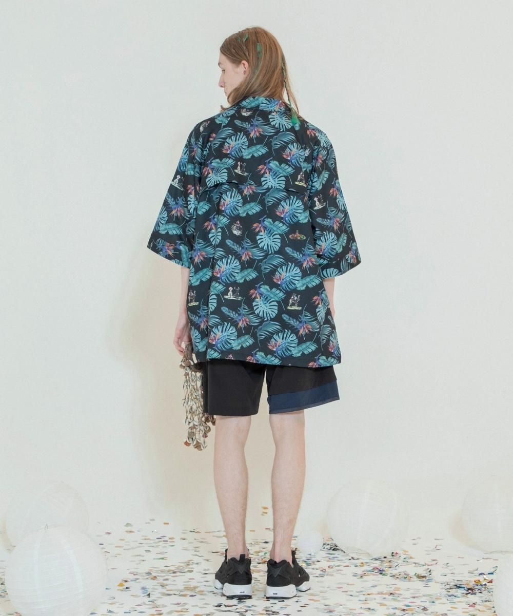 【8/3まで】STOF ストフ カーニバルアロハシャツ Sサイズ ベージュ STOF [ストフ] Carnival Aloha Shirt ＜カーニバルアロハシャツ