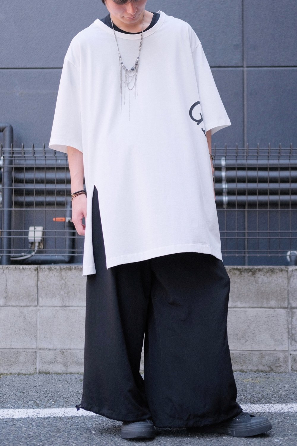 Ground Y COTTON JERSEY GROUND Y LOGO JUMBO T-SHIRT | ビッグ