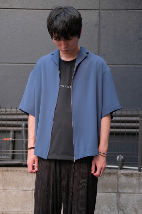 CULLNI [クルニ] Double Satin Mini Tailored Zip Short Sleeve Shirt ...