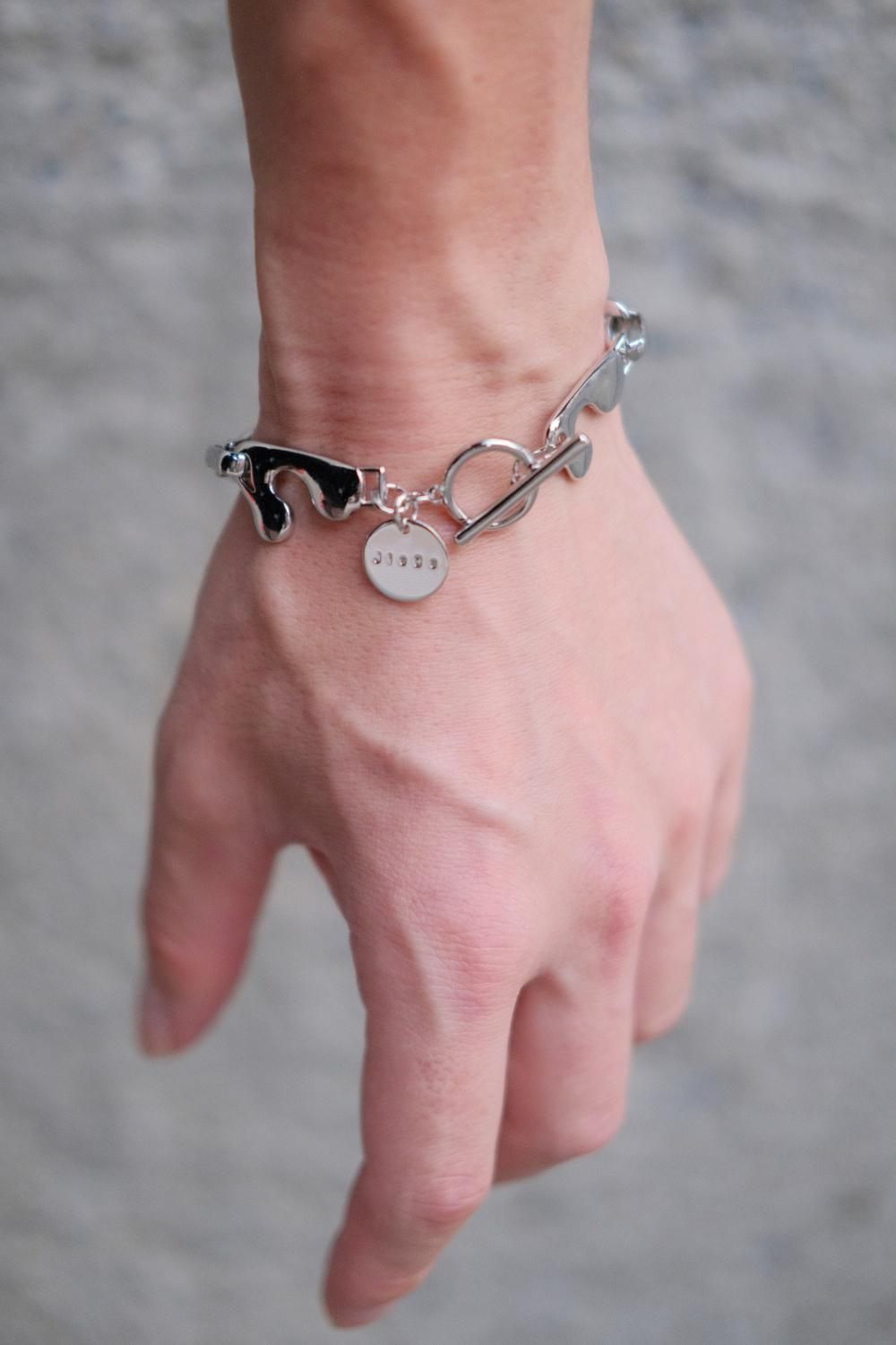 JieDa [ジエダ] J CHAIN BRACELET＜ロゴチェーンブレスレット＞ Jie-24W-GD10 2024AW SILVER