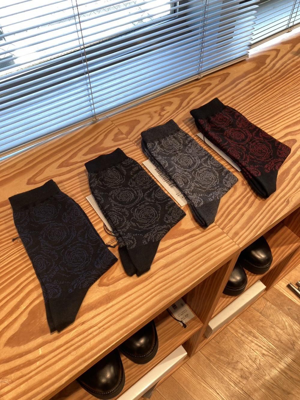 LAD MUSICIAN ROSE TIE ブラック×チャコール ソックスセット LAD