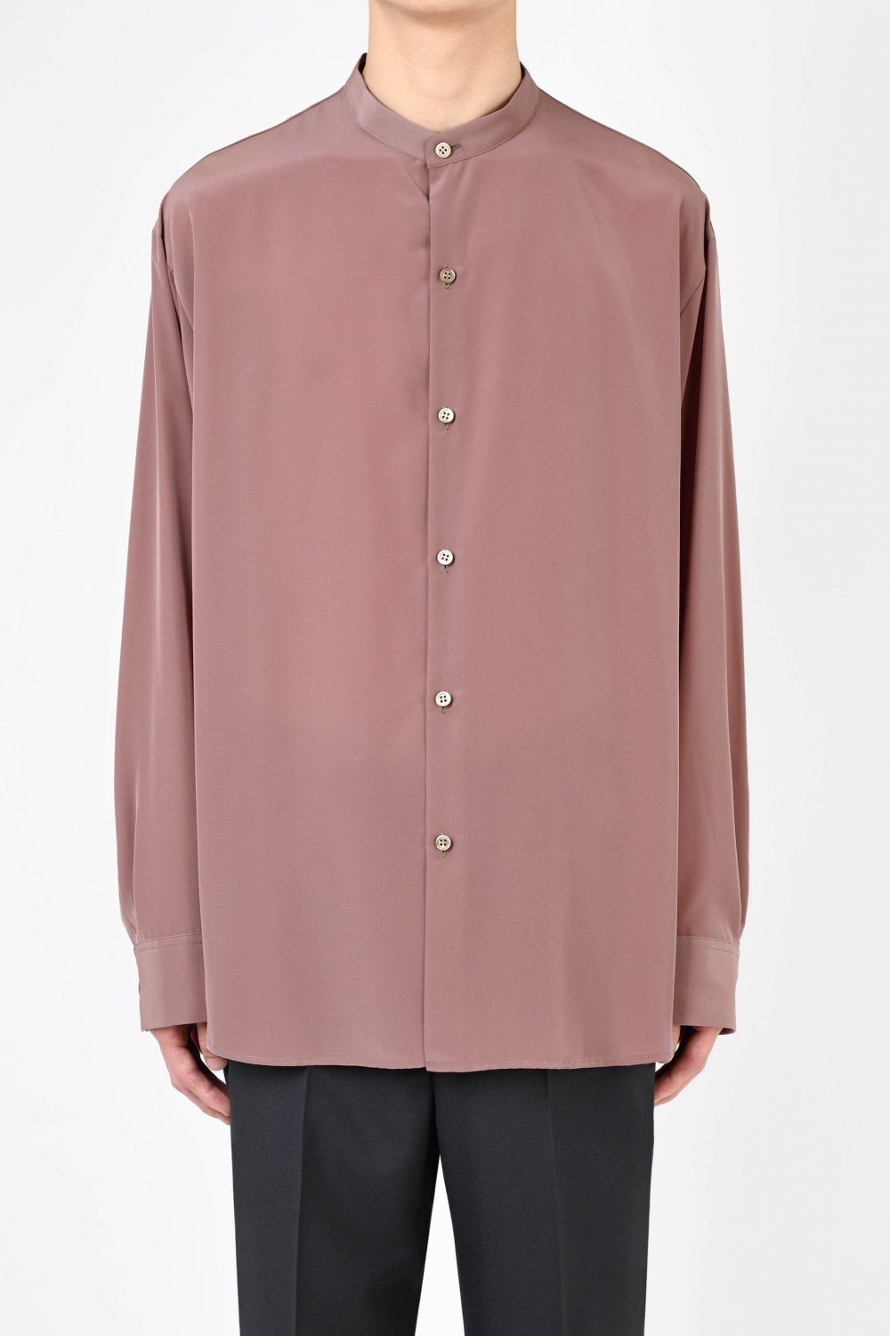 LAD MUSICIAN [ラッドミュージシャン] DECHINE BAND COLLAR BIG SHIRT＜デシンバンドカラービッグシャツ＞  2224-102 2024AW/秋冬 2色展開(RUST PINK/PINK GRAY)