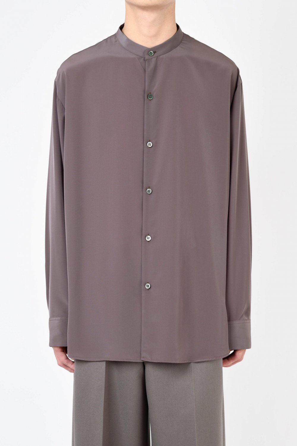 LAD MUSICIAN [ラッドミュージシャン] DECHINE BAND COLLAR BIG SHIRT＜デシンバンドカラービッグシャツ＞  2224-102 2024AW/秋冬 2色展開(RUST PINK/PINK GRAY)