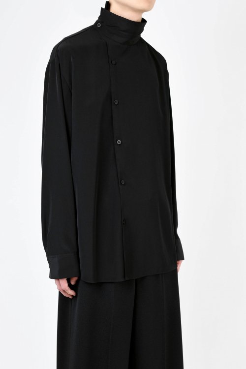 LAD MUSICIAN [ラッドミュージシャン] 2WAY DECHINE DIAGONAL BIG SHIRT＜デシンダイアゴナルビッグシャツ＞  2224-107 2024AW/秋冬 BLACK