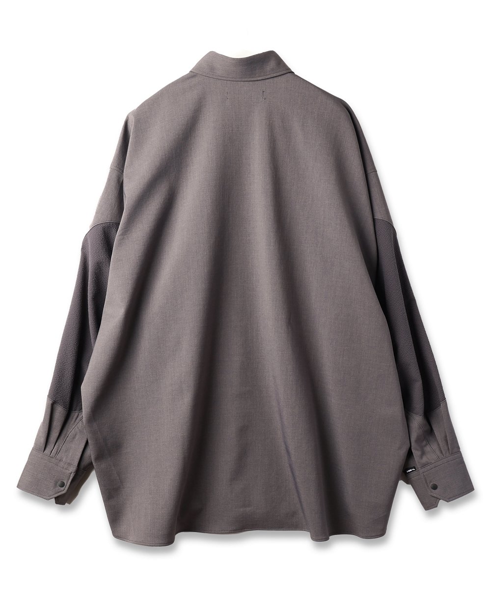 JieDa [ジエダ] SWITCHING SHIRT＜スイッチングシャツ＞ Jie-24W-SH06-A 2024AW GRAY