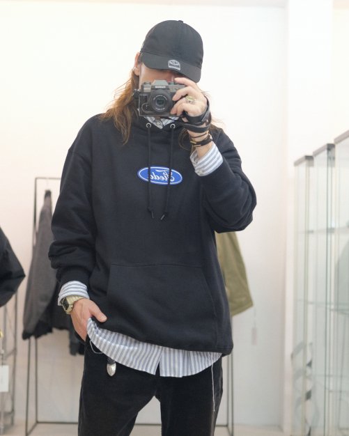 JieDa [ジエダ] CAR FONT HOODIE＜カーフォントスウェットパーカー＞ Jie-24W-CT12 2024AW BLACK